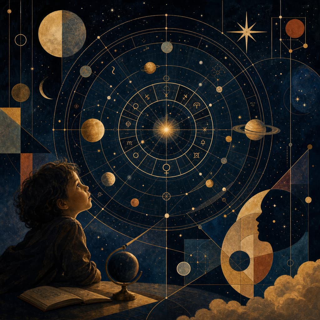 Symbolic Astra artwork for: The birth chart is a map of beginnings