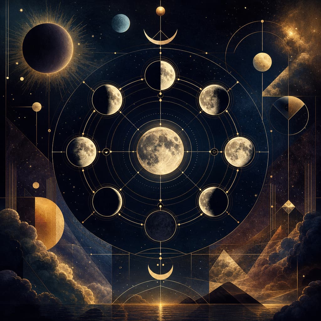 Symbolic Astra artwork for: The Moon phase sets a mood