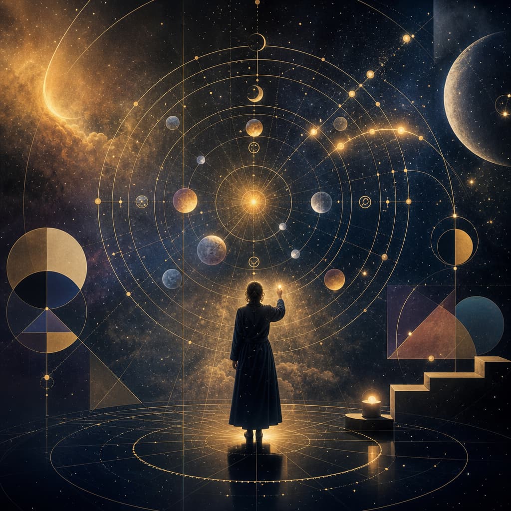 Symbolic Astra artwork for: The progressed chart changes slowly