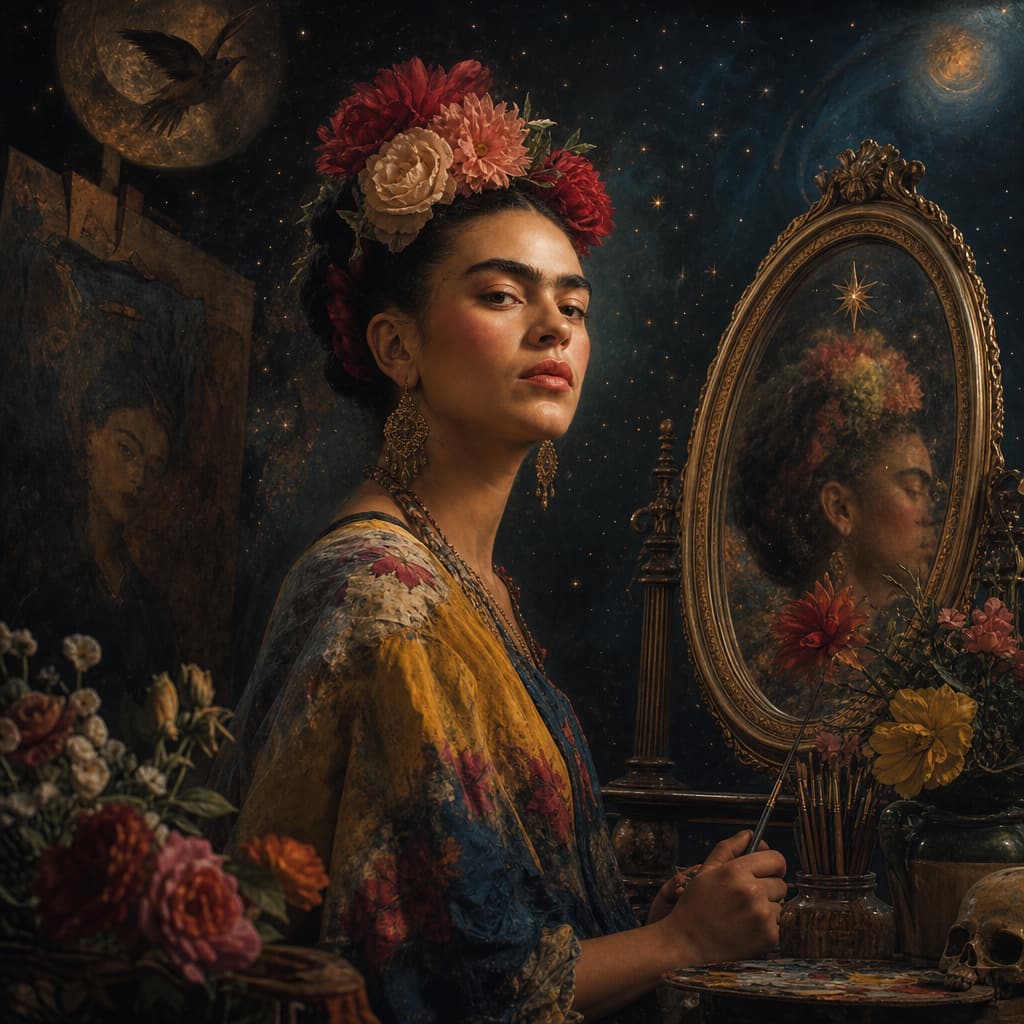 Symbolic Astra artwork for: Frida Kahlo: Self-portrait as survival