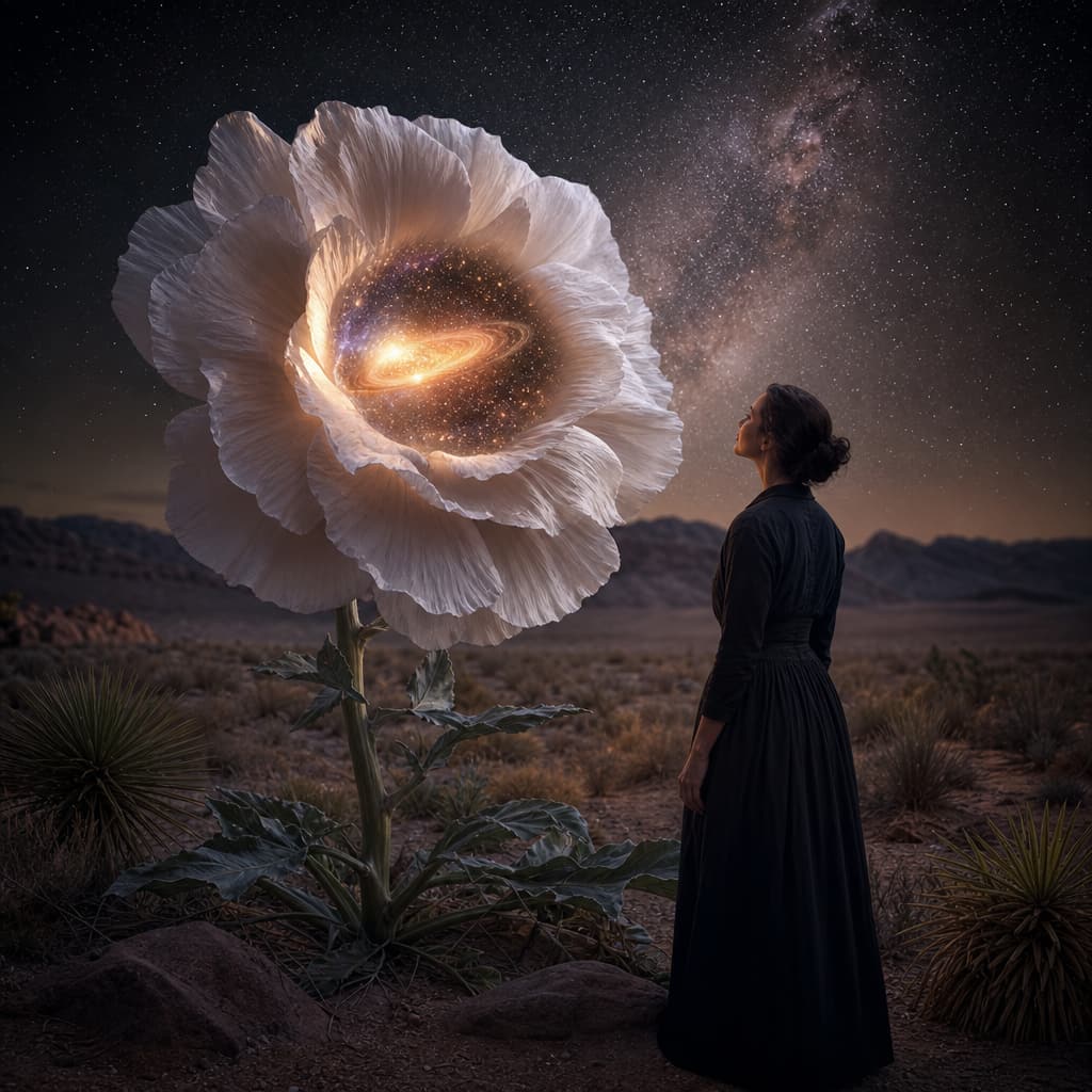 Symbolic Astra artwork for: Georgia O’Keeffe: The sacred scale of attention