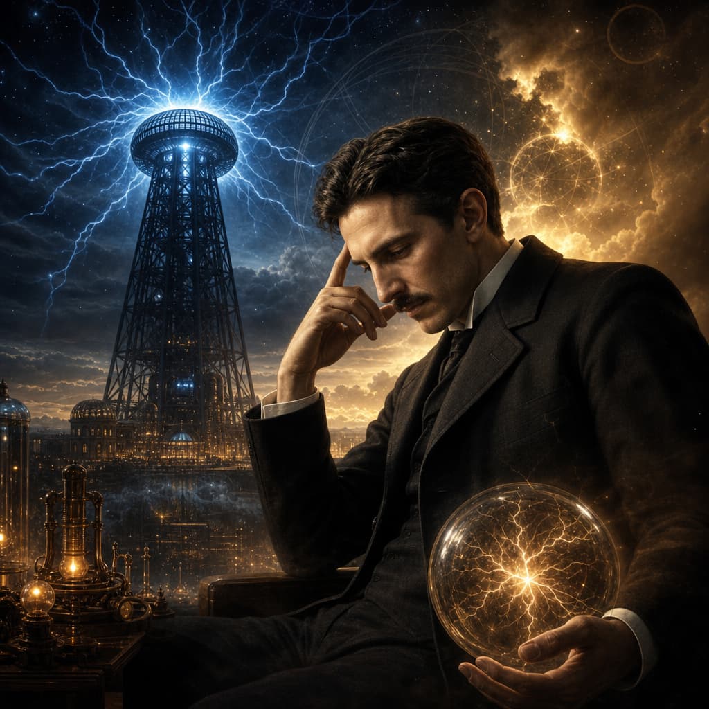 Symbolic Astra artwork for: Nikola Tesla: The future arriving too early