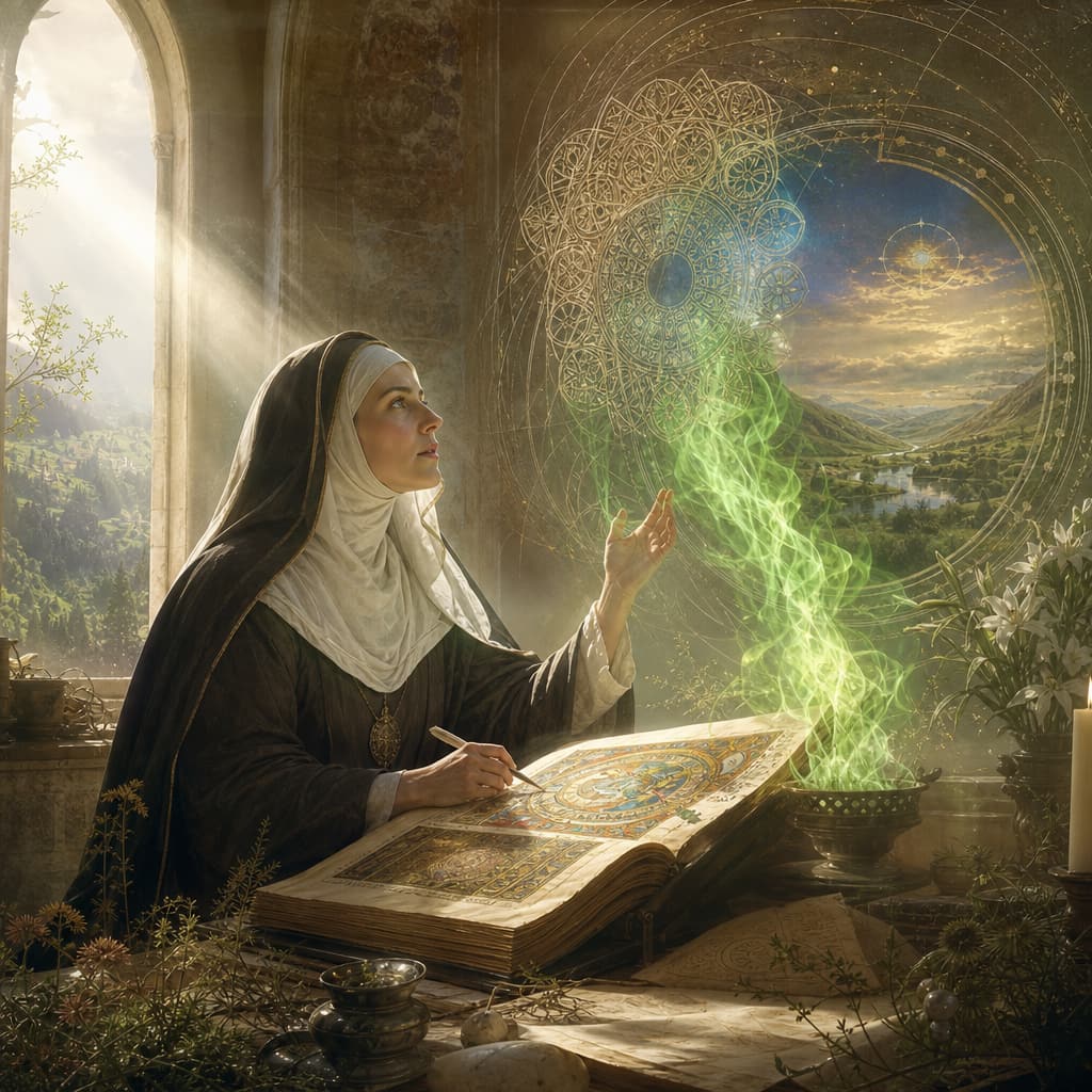Symbolic Astra artwork for: Hildegard of Bingen: Vision as living architecture