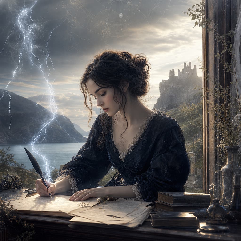 Symbolic Astra artwork for: Mary Shelley: Imagination at the edge of creation